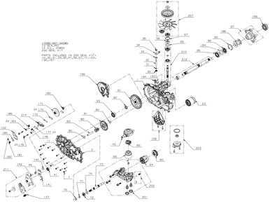 Transmission (Lh) Diagram and Parts List for ZTXS4-54KH (47RSCAB7A10)(2023) Cub Cadet Lawn Tractor